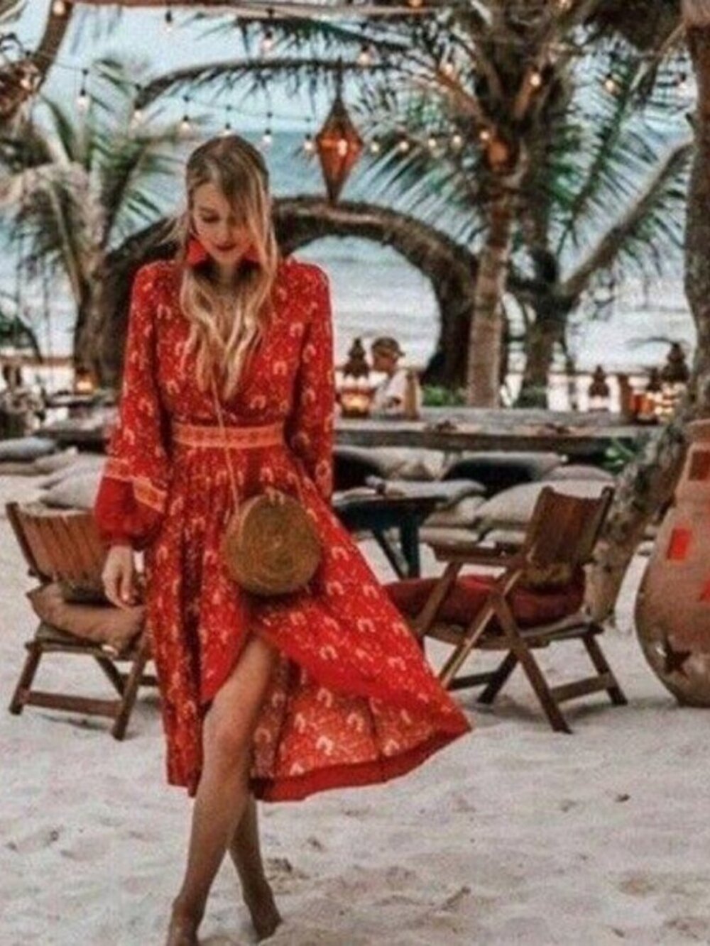 Spell & The Gypsy Free People Red Soiree Paisley Print Jewel Midi Dress